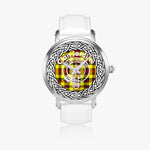 Scottish Jardine Clan Tartan Crest Badge Silver Automatic Watch Size 46mm