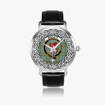 Kelly Scottish Clan Tartan Crest Badge Silver Automatic Watch Size 46mm