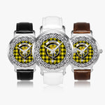 MacLeod of Lewis Scottish Clan Tartan Crest Badge Silver Automatic Watch Size 46mm