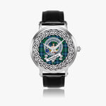Urquhart Scottish Clan Tartan Crest Badge Silver Automatic Watch Size 46mm