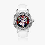 Scottish Tennant Clan Tartan Crest Badge Silver Automatic Watch Size 46mm