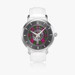Clan Crawford Crest & Tartan Knot Sterling Silver Unisex Automatic Watch (Silver) Size 46mm