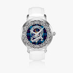 McCorquodale Scottish Clan Tartan Crest Badge Silver Automatic Watch Size 46mm