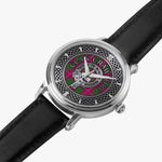 Clan Crawford Crest & Tartan Knot Sterling Silver Unisex Automatic Watch (Silver) Size 46mm