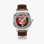 Scottish Kerr Clan Tartan Crest Badge Silver Automatic Watch Size 46mm