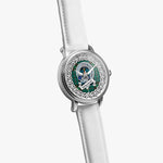 Kirkpatrick Scottish Clan Tartan Crest Badge Silver Automatic Watch Size 46mm