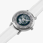 Scottish Forbes Clan Tartan Crest Badge Silver Automatic Watch Size 46mm