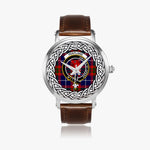 Pentland Scottish Clan Tartan Crest Badge Silver Automatic Watch Size 46mm