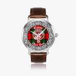 Scottish Carr surname Scottish Clan Tartan Badge Silver Automatic Watch Size 46mm