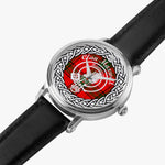 Maxwell Scottish Clan Tartan Crest Badge Old Silver Automatic Watch Size 46mm