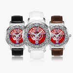 MacDougall Scottish Clan Tartan Crest Badge Old Silver Automatic Watch Size 46mm