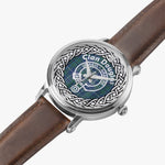 Douglas surname Scottish clan tartan crest badge Circle Silver Automatic Watch Size 46mm