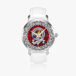 MacGillivray Scottish Clan Tartan Crest Badge Silver Automatic Watch Size 46mm