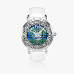Scottish Falconer Clan Tartan Crest Badge Silver Automatic Watch Size 46mm