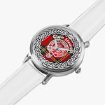 Stewart Scottish Clan Tartan Crest Badge Silver Automatic Watch Size 46mm