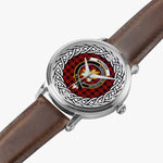 MacIver Scottish Clan Tartan Crest Badge Silver Automatic Watch Size 46mm
