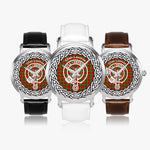 Scottish Lennox Clan Tartan Crest Badge Silver Automatic Watch Size 46mm
