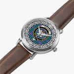 Ralston Scottish Clan Tartan Crest Badge Silver Automatic Watch Size 46mm
