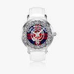 MacLachlan Scottish Clan Tartan Crest Badge Old Silver Automatic Watch Size 46mm
