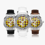 Scottish Jardine Clan Tartan Crest Badge Silver Automatic Watch Size 46mm