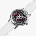 Clan MacGowan Crest & Tartan Knot Sterling Silver Unisex Automatic Watch (Silver) Size 46mm