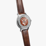 Scottish Bruce Clan Tartan Crest Badge Silver Automatic Watch Size 46mm