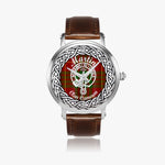 Martin Scottish Clan Tartan Crest Badge Silver Automatic Watch Size 46mm