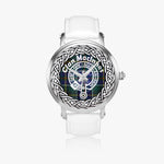 MacInnes Scottish Clan Tartan Crest Badge Old Silver Automatic Watch Size 46mm