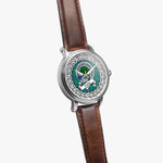 Irvine Scottish Clan Tartan Crest Badge Silver Automatic Watch Size 46mm