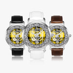 Scottish Barclay Clan Tartan Crest Badge Silver Automatic Watch Size 46mm