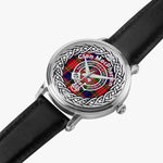 MacPherson Scottish Clan Tartan Crest Badge Old Silver Automatic Watch Size 46mm