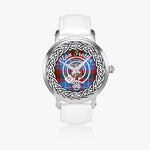 Scottish Trotter Clan Tartan Crest Badge Silver Automatic Watch Size 46mm