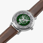 Scottish Kinnear Clan Tartan Crest Badge Silver Automatic Watch Size 46mm