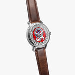 Rose Scottish Clan Tartan Crest Badge Silver Automatic Watch Size 46mm