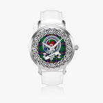 Young Scottish Clan Tartan Crest Badge Silver Automatic Watch Size 46mm