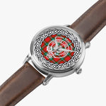 Maclaine of Lochbuie Scottish Clan Tartan Crest Badge Silver Automatic Watch Size 46mm