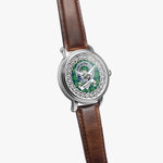 Kennedy Scottish Clan Tartan Crest Badge Silver Automatic Watch Size 46mm
