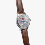 Boswell Scottish Clan Tartan Crest Badge Silver Automatic Watch Size 46mm