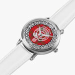 Scottish Ross Clan Tartan Crest Badge Silver Automatic Watch Size 46mm