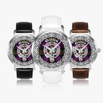 Gillis Scottish Clan Tartan Crest Badge Silver Automatic Watch Size 46mm