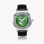 Scottish Galloway Clan Tartan Crest Badge Silver Automatic Watch Size 46mm