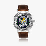 Campbell Scottish Clan Tartan Crest Badge Silver Automatic Watch Size 46mm