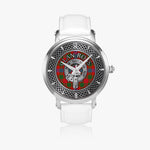 Clan Ross Crest & Tartan Knot Sterling Silver Unisex Automatic Watch (Silver) Size 46mm