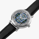 Scottish Weir Clan Tartan Crest Badge Silver Automatic Watch Size 46mm