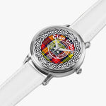 Scottish Gibson Clan Tartan Crest Badge Silver Automatic Watch Size 46mm