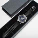Clan Baird Crest & Tartan Knot Sterling Silver Unisex Automatic Watch (Silver) Size 46mm