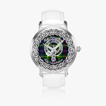 MacFarquhar Scottish Clan Tartan Crest Badge Silver Automatic Watch Size 46mm