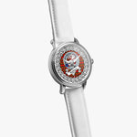 Hepburn Scottish Clan Tartan Crest Badge Silver Automatic Watch Size 46mm