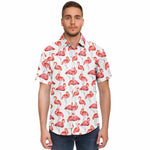 Men Hawaiian Shirt Flamingos Pattern Hawaiian Men Short Sleeve Shirt