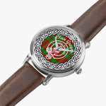 Gregor Scottish Clan Tartan Crest Badge Silver Automatic Watch Size 46mm